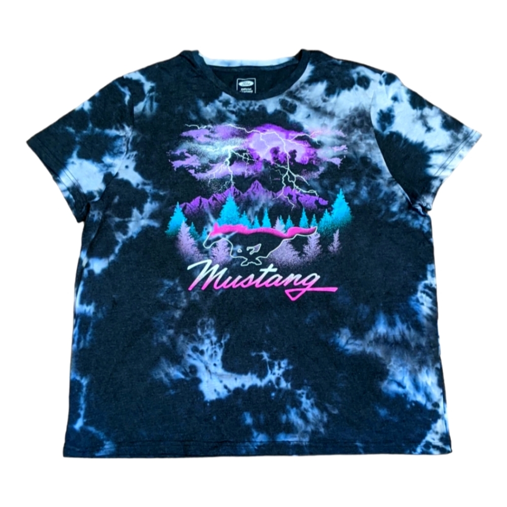 Ford mustang tye dye lighting graphic T-shirt